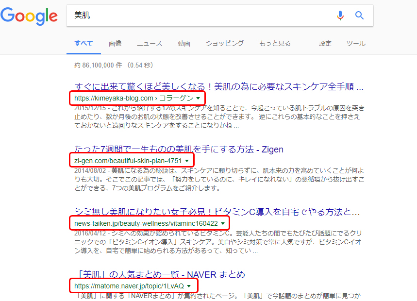 Googleの検索順位