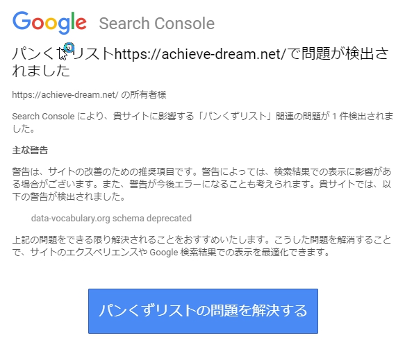 グーグルからのメールの内容